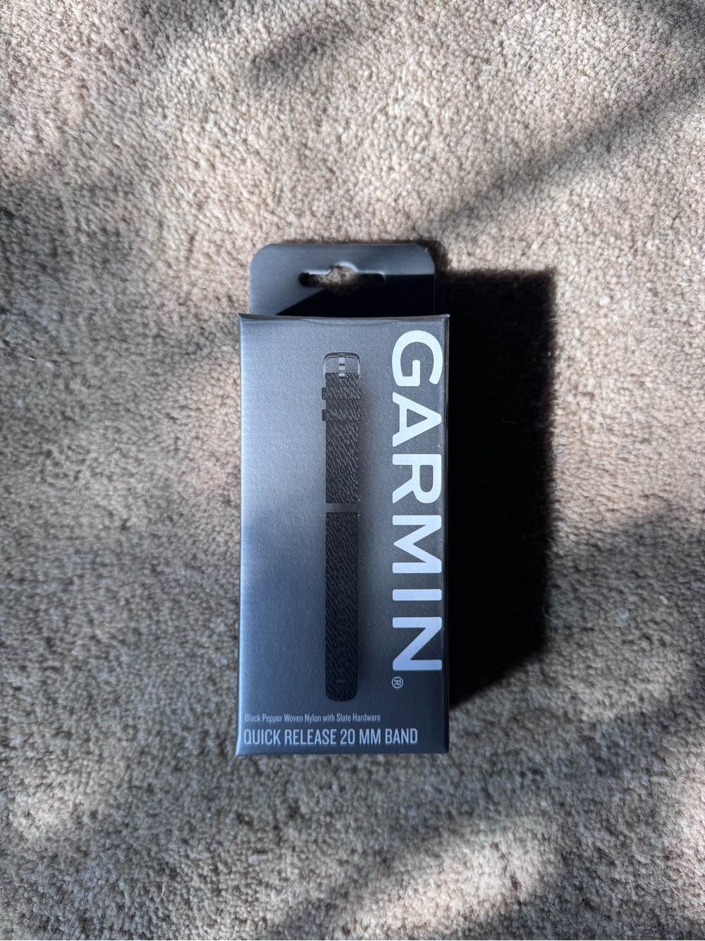 Garmin Black Woven Nylon Quick-Release 20mm Watch Band